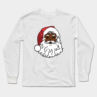 black santa claus christmas Long Sleeve T-Shirt